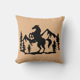 Reversible Wild Horse Throw Pillow