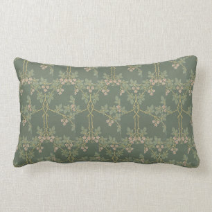 Reversible William Morris Vintage Blackberry Lumbar Pillow
