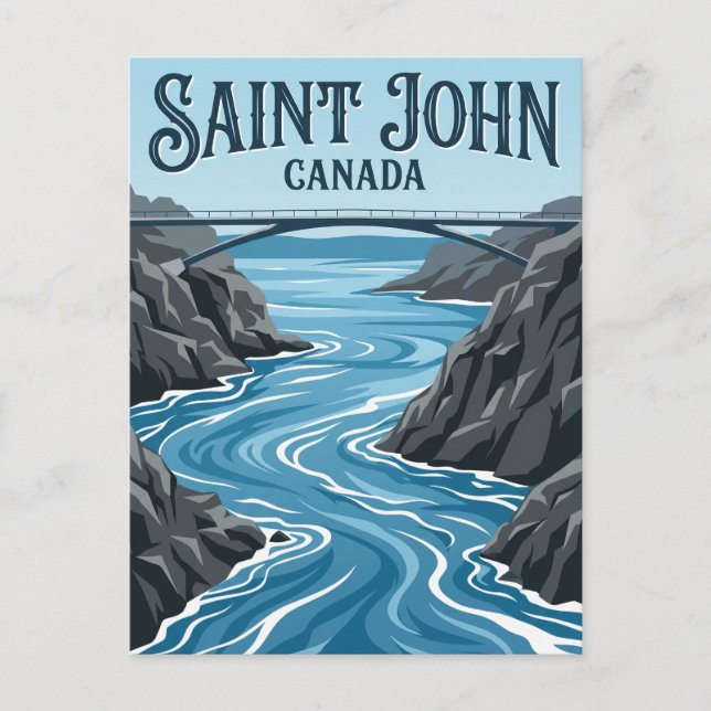 Reversing Falls Rapids Canada Postcard (Front)