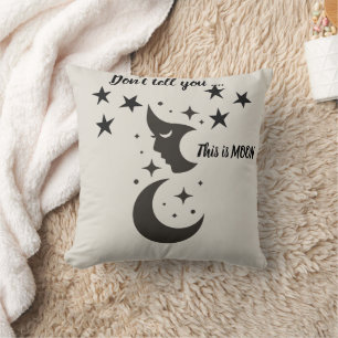 Rêves Célestes Lune et Étoiles Coussin Carré