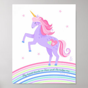 Rêves de licorne Psaume 28:7 décoration murale imp