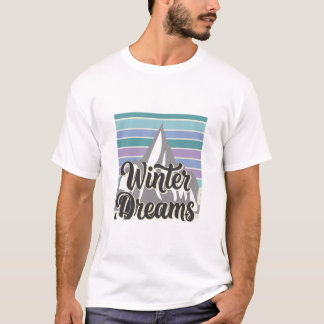 Rêves d'hiver T-Shirt Montagne enneigée Vibes Rétr