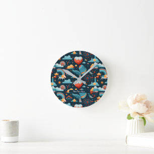 Rêves enchantés Horloge ronde