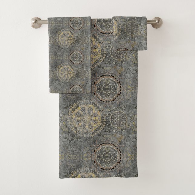 Rêveur de mandala jaune gris (En situation)