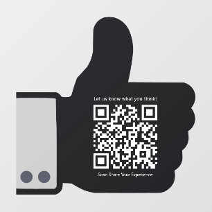 Review QR Code Feedback Modern Black Business Window Cling