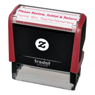 Review Request & Custom Name Rubber Stamp