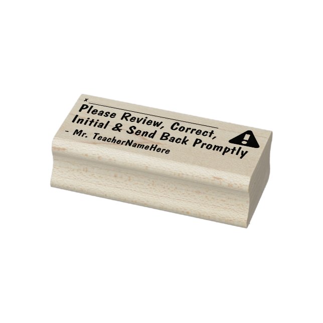 Review Request & Teacher Name Rubber Stamp (Stamp)