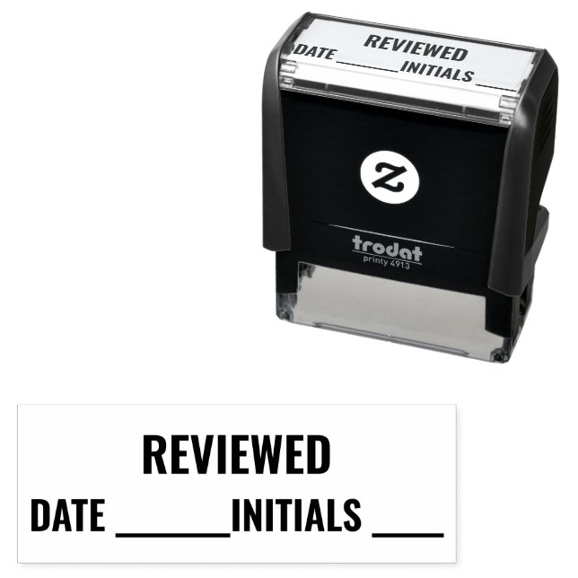 REVIEWED | Date | Initials Self-inking Stamp (In Situ)