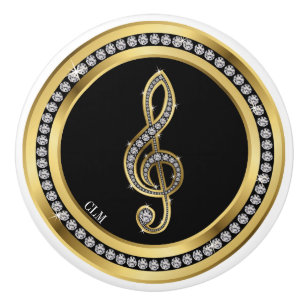 Revised Bling Music Note Cabinet Knobs