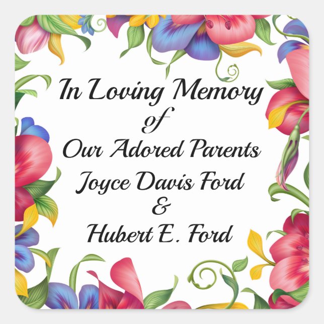 Revised Bookplate, In Memoriam, Donation Square St Sticker (Front)