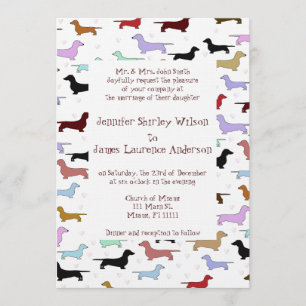 Revised Dachshund Wedding Invitation