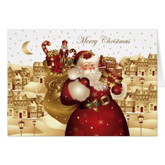 Revised Elegant Santa Christmas Note Card