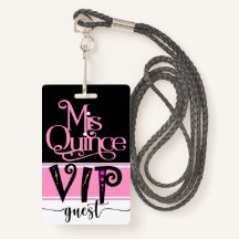Revised Mis Quince VIP Badge - See Back