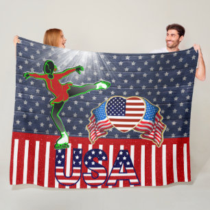 REVISED USA Figure Skating Fleece Blanket