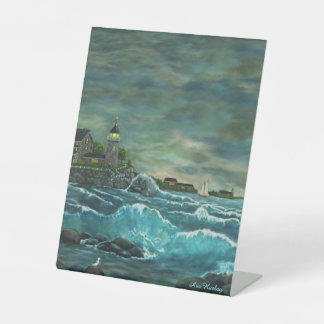 Revisiting Hobson's Lighthouse by Ave Hurley Pedestal Sign