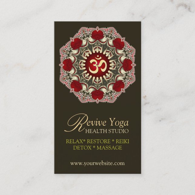 Revivre Yoga Aimer Om Cartes de visite du Nouvel Â (Devant)