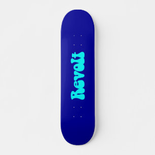 Revolt - Cyan on Dark Blue Skateboard