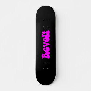 Revolt - Magenta on Black Skateboard