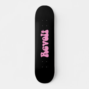 Revolt - Pink on Black Skateboard