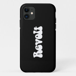 Revolt - White on Black iPhone 11 Case
