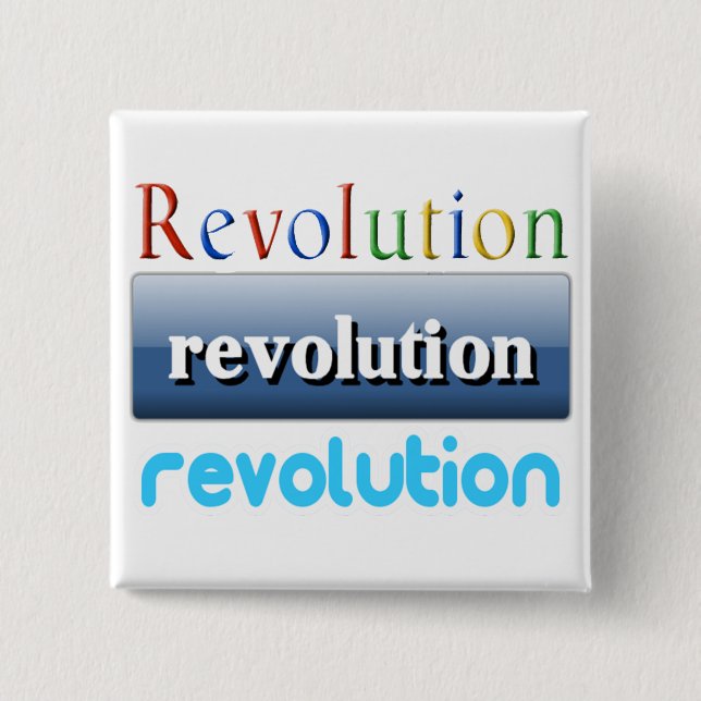 revolution 2 inch square button (Front)