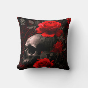 Révolution Coussin 78 Crâne et roses