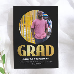 Révolution Faire-part photo Gold & Black Grad