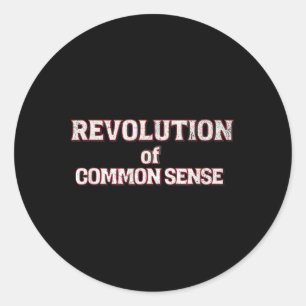 Revolution Of Common Sense Text Trump 45- 47 Classic Round Sticker