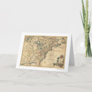 Revolutionary America Map - 1777 Card