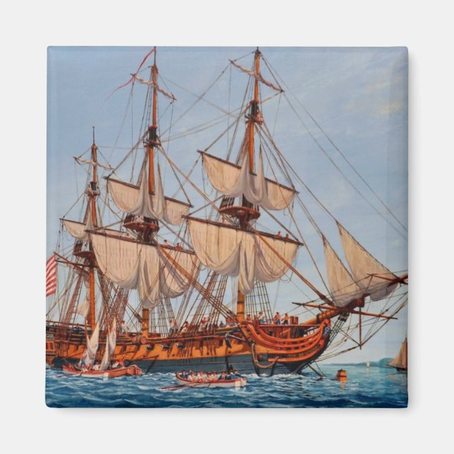 Revolutionary Painting of the Frigate Confederacy Magnet (Front)