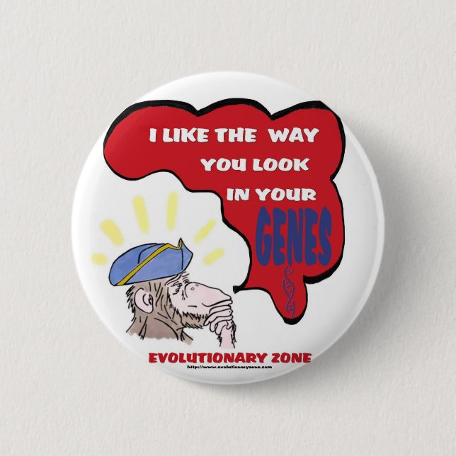 Revolutionary Thinking Monkey 2 Inch Round Button (Front)