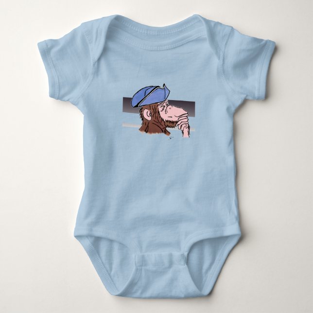 Revolutionary Thinking Monkey Baby Bodysuit (Front)