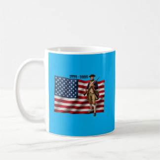 Revolutionary War Soldier & American Flag 250 URM Coffee Mug