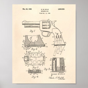 Revolver Grip 1950 Patent Art - Old Peper Poster