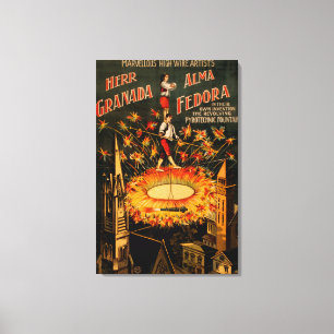 Revolving Pyrotechnic Fountain High Wire Canvas Print