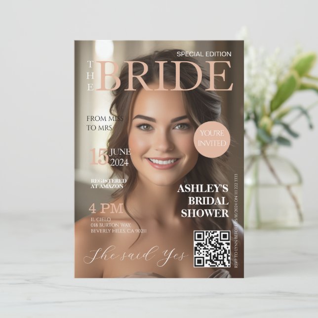 Revue Couverture de la douche nuptiale Invitation (Debout devant)