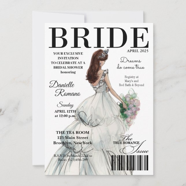 Revue de mariée Invitations de douche nuptiale mod (Devant)
