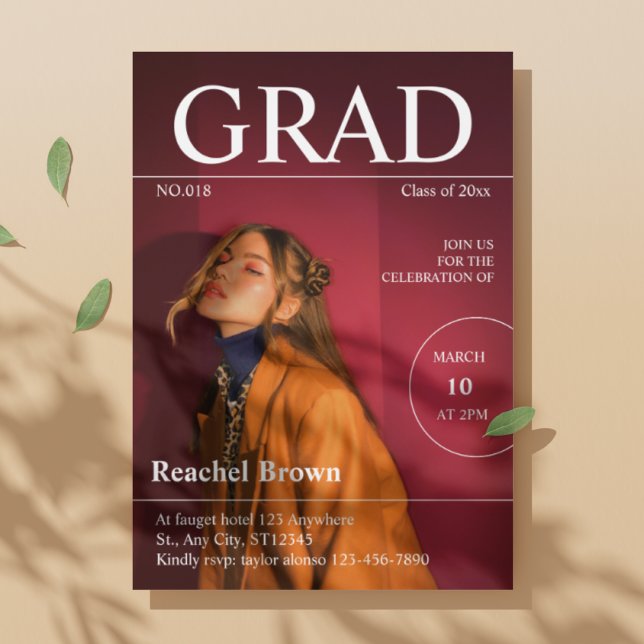 Revue éditoriale Couverture Graduation Invitation (Créateur téléchargé)
