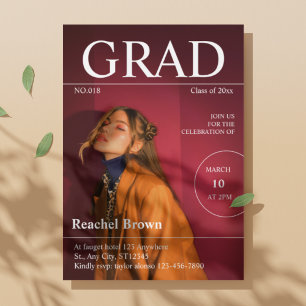 Revue éditoriale Couverture Graduation Invitation