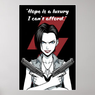 Revy – Hope Is a Luxury Quote Poster Anime Wall
