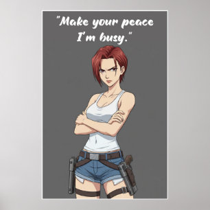 Revy – Make Your Peace Quote Poster Anime Wall