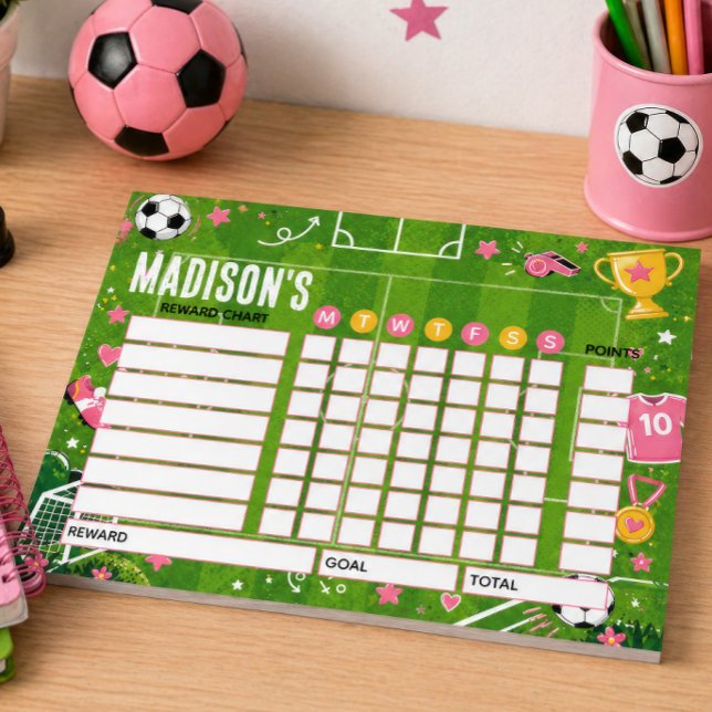 Reward Chart Football Personalised Chart Notepad (Creator Uploaded)