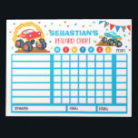 Reward Chart Monster Truck Personalized Chores Notepad<br><div class="desc">Personalized Reward Chore Routine Chart.</div>