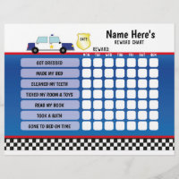 Reward Chart Personalised Police Car Planner Kids