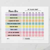 Reward Chart Personalised Schedule Daily Fun Kids