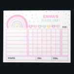 Reward Chart Rainbow Personalized Chore Chart Notepad<br><div class="desc">Personalized Reward Chore Routine Chart.</div>