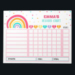 Reward Chart Rainbow Personalized Chore Chart Notepad<br><div class="desc">Personalized Reward Chore Routine Chart.</div>