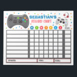 Reward Chart Video Game Personalized Chore Chart Notepad<br><div class="desc">Personalized Reward Chore Routine Chart.</div>