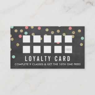 REWARD LOYALTY CARD cute confetti gold coral mint