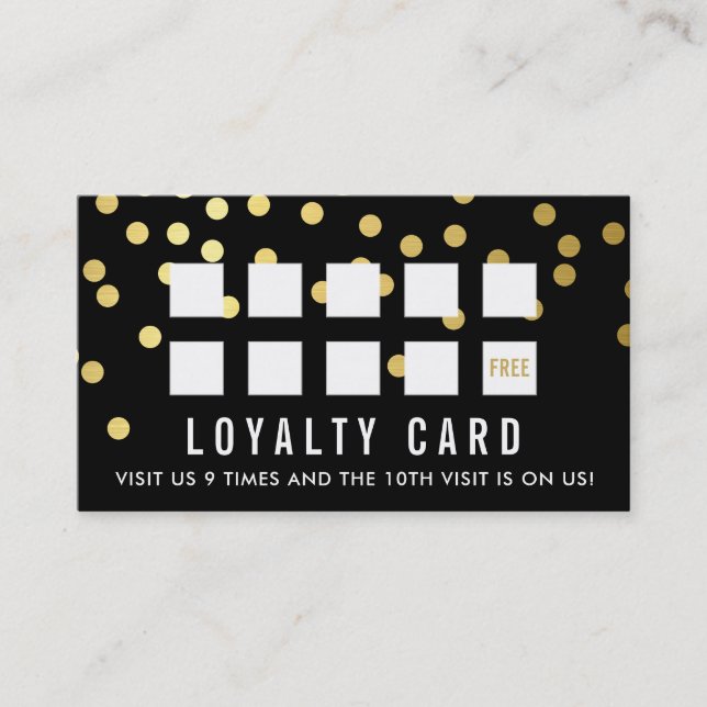 REWARD LOYALTY CARD glam confetti gold black (Front)